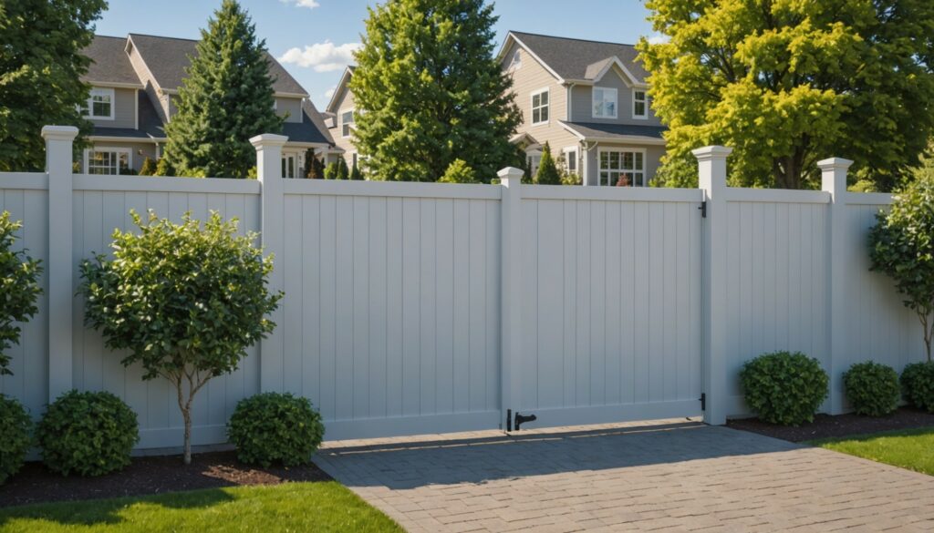 Portail en aluminium gris et clôture assortie devant une maison moderne